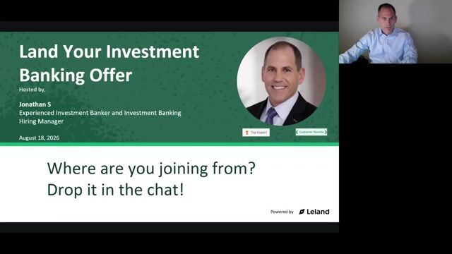 Land Your Investment Banking Offer [8/18/2026] (Recording)
