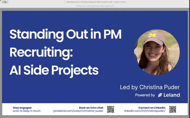 Standing Out in PM Recruiting: AI Side Projects