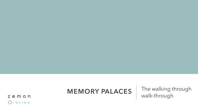 Building a Memory Palace - Example