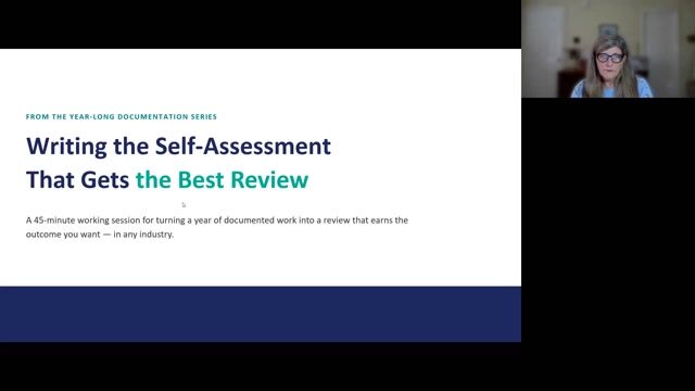 Mastering the Self-Assessment: Own Your Year End Review [10/30/2026] (Recording)