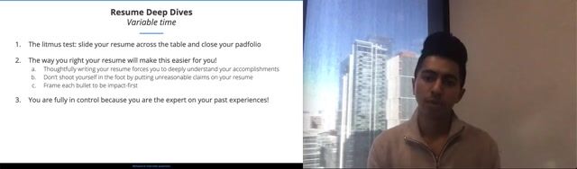 Sample Answer to a Resume Deep Dive Question