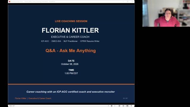 Q&A with an ICF-certified coach and executive recruiter [10/8/2026] (Recording)