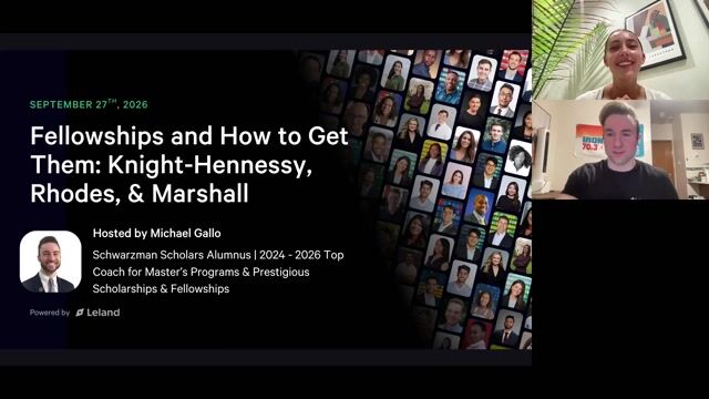 Fellowships and How to Get Them: Knight-Hennessy, Rhodes, & Marshall [9/17/2026] (Recording)