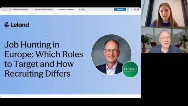 Job Hunting in Europe: Which Roles to Target and How Recruiting Differs [9/16/2026] (Recording)