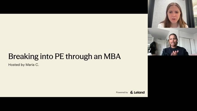 Breaking into PE through an MBA [10/2/2026] (Recording)