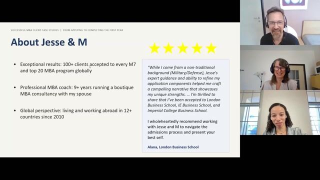 Successful MBA Client Case Studies: From Applying to Completing the First Year [8/25/2026] (Recording)
