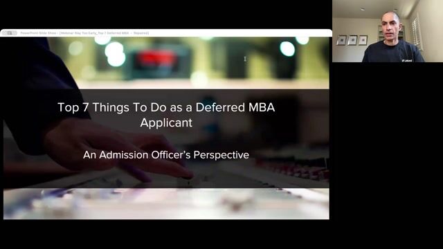 Way Too Early: Top 7 Things to Do as a Deferred MBA Applicant [8/19/2026] (Recording)