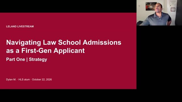 Navigating Law School Admissions as a First-Gen Applicant (Part One): Strategy [10/22/2026] (Recording)