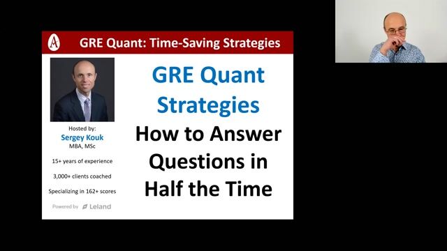 GRE Quant: Time-Saving Strategies [10/26/2026] (Recording)