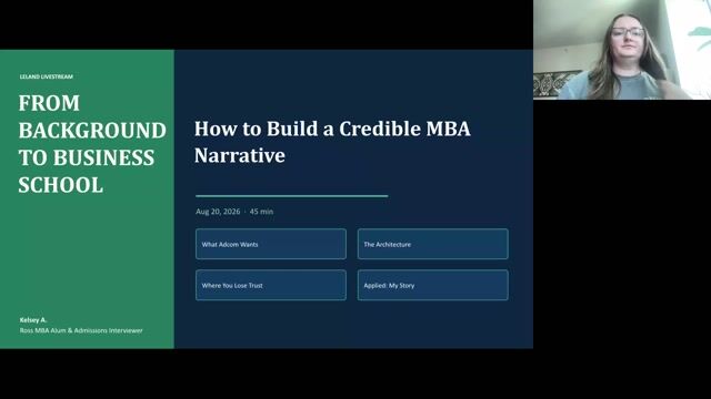 From Background to Business School: How to Build a Credible MBA Narrative [8/20/2026] (Recording)