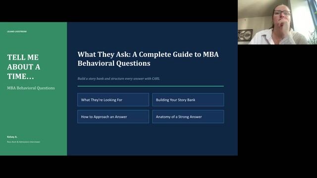 What They Ask, What You Ask: A Complete Guide to MBA Behavioral Questions [9/24/2026] (Recording)
