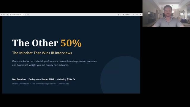 The Other 50%: The Mindset That Wins IB Interviews [9/15/2026] (Recording)