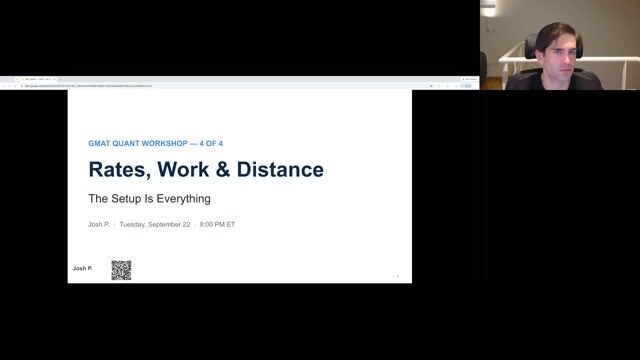 GMAT Quant Workshop 4 of 4 — Rates, Work & Distance: The Setup Is Everything [9/22/2026] (Recording)