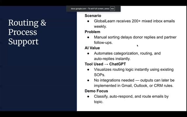 Routing & Process Support (using ChatGPT)
