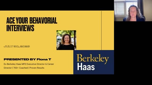 Ace your Behavioral Interviews! [7/30/2026] (Recording)