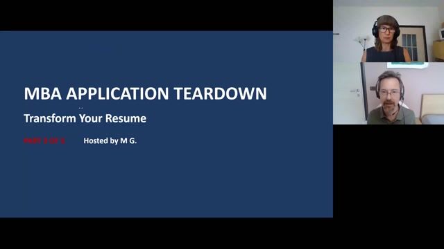 MBA Application Teardown: Transform Your Resume [8/13/2026] (Recording)