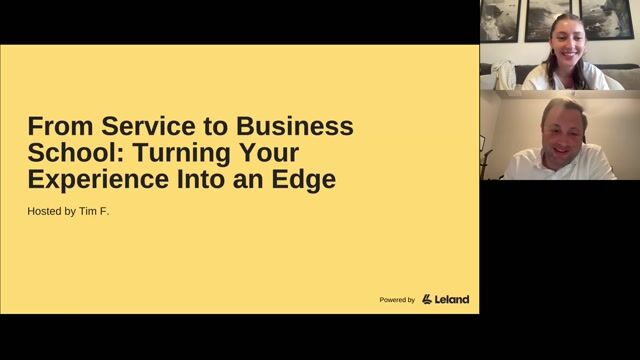 From Service to Business School: Turning Your Experience Into an Edge [9/28/2026] (Recording)