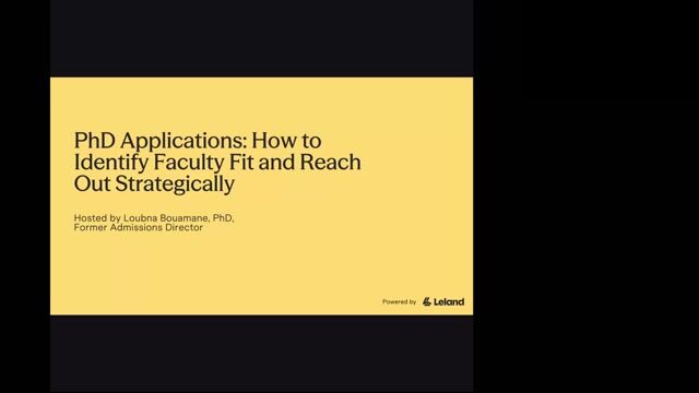PhD Applications: How to Identify Faculty Fit and Reach Out Strategically [9/24/2026] (Recording)