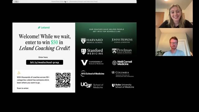 Med School Secondary Essays and Interview Prep [7/9/2026] (Recording)