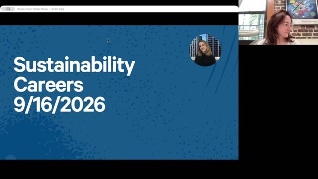 Sustainability Careers Overview (public vs private sector) [9/16/2026] (Recording)