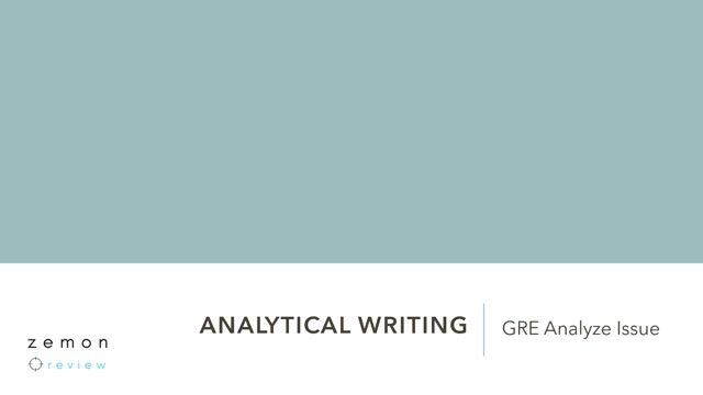 GRE Analytical Writing Assessment Breakdown