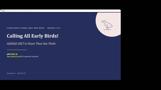 Calling All Early Birds--AADSAS 2027 is Closer Than You Think!  [9/8/2026] (Recording)