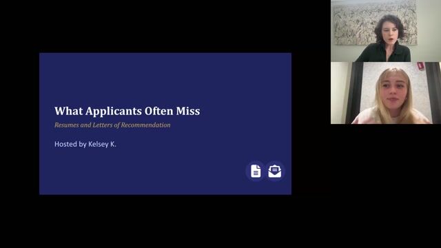 What Applicants Often Miss: Resumes and Letters of Recommendation [8/18/2026] (Recording)