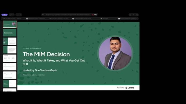 Master in Management (MiM) decision- What it is, What it takes, and What you get [10/1/2026] (Recording)