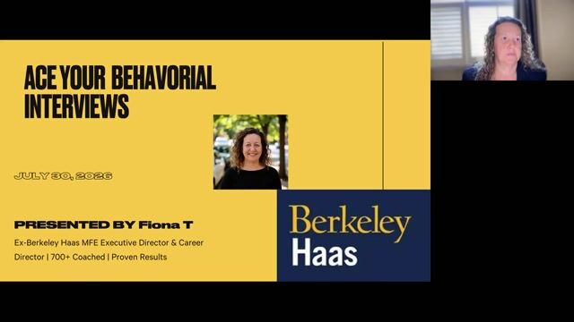 Ace your Behavioral Interviews! [7/30/2026] (Recording)