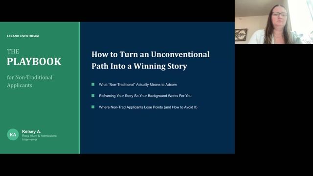 The Non-Traditional Applicant's Playbook: How to Turn an Unconventional Path Int [10/15/2026] (Recording)
