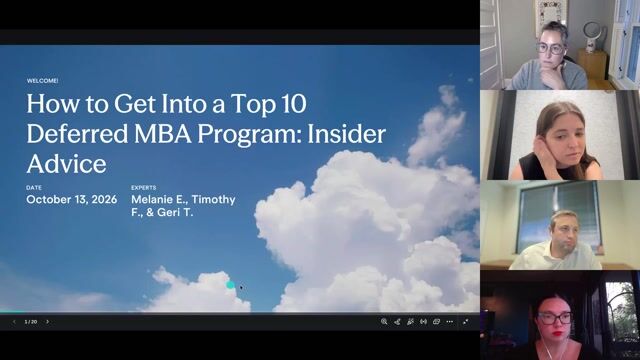 How to Get Into a Top 10 Deferred MBA Program: Insider Advice [10/13/2026] (Recording)