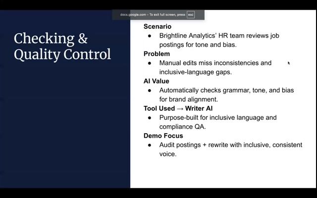 Checking & Quality Control (Using Writer AI)