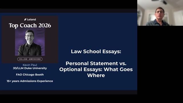 Law School Essays - Personal Statement vs. Optional statements: What Goes Where [9/15/2026] (Recording)