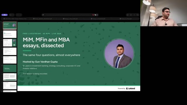 MiM, Masters and MBA Essays, Dissected: Same Four Questions, Almost Everywhere [10/7/2026] (Recording)