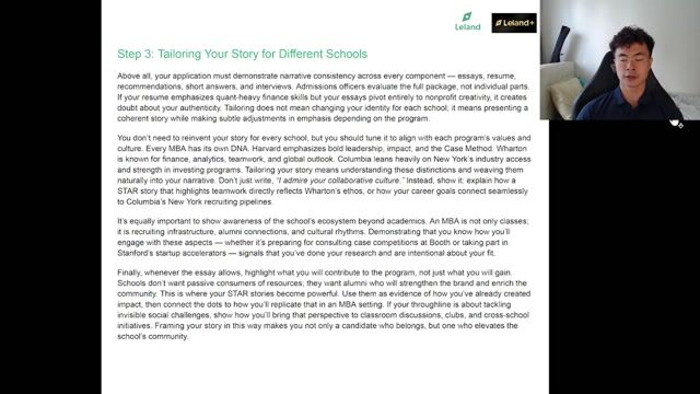 Tailoring Your Story for Different Schools