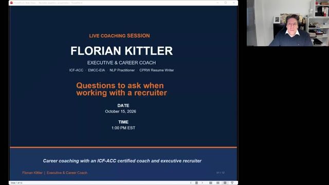 Ask Better Questions. Make a Stronger Impression with Recruiters. [10/15/2026] (Recording)