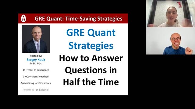 GRE Quant: Time-Saving Strategies [9/15/2026] (Recording)