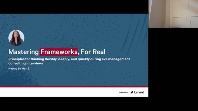 Master Frameworks, For Real: Win Over Your Interviewer in the First 5 Minutes [9/23/2026] (Recording)