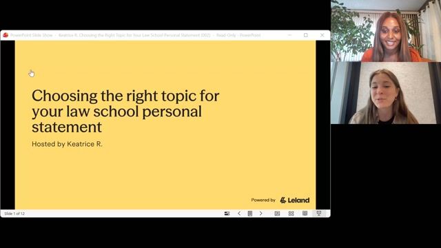 Choosing the Right Topic for Your Law School Personal Statement [10/15/2026] (Recording)